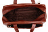 Babila Deluxe Cognac 2-Wheeled Leather Rolling Travel Bag