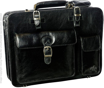 Babila Twin Section Leather Briefcase 8119li