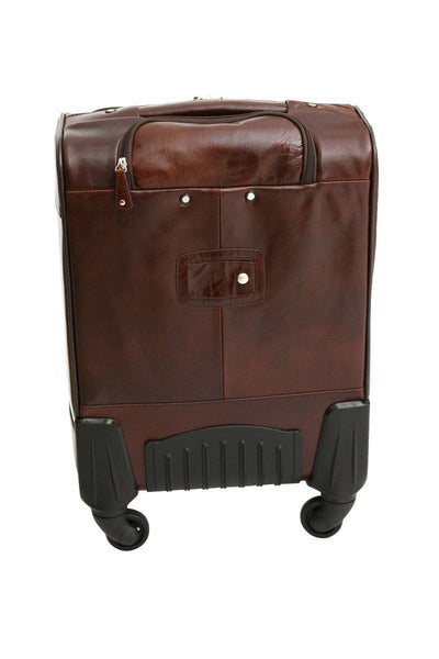 Babila Leather 20 inch 4-Wheeled Trolley Case