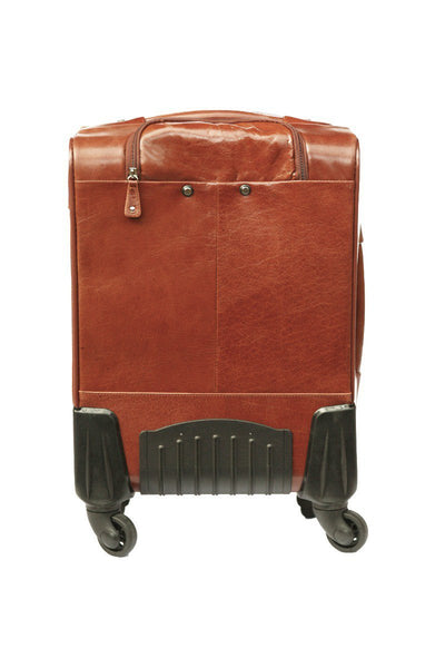 Babila Leather 20 inch 4-Wheeled Trolley Case