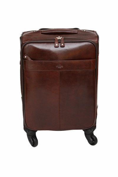 Babila Leather 20 inch 4-Wheeled Trolley Case