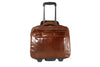 Babila Leather Laptop Cabin Size Trolley Briefcase Overnight Bag