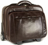 Babila Leather Laptop Cabin Size Trolley Briefcase Overnight Bag