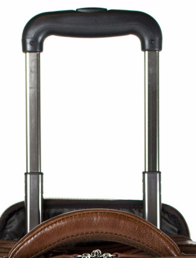 Babila Leather Laptop Cabin Size Trolley Briefcase Overnight Bag